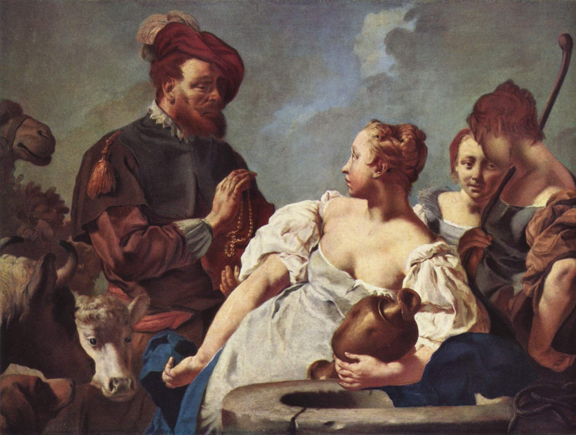 Giovanni Battista Piazzetta: Isaak begegnet Rebekka, um 1725, in der Pinacoteca di Brera in Mailand