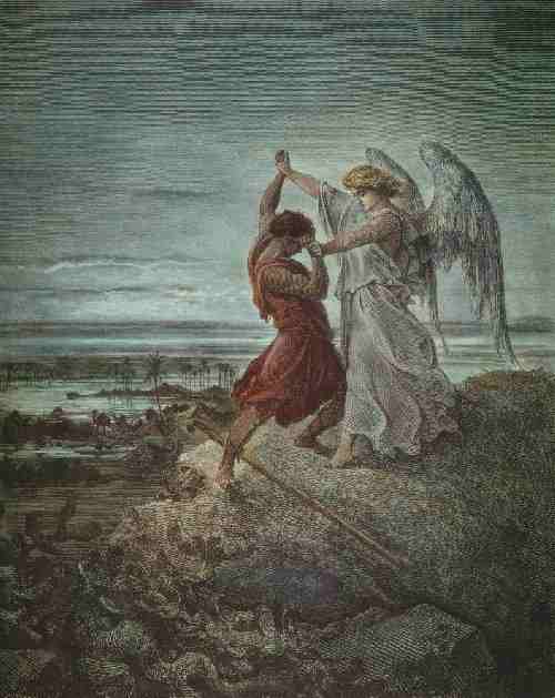 Gustave Doré: Jakob ringt mit dem Engel, 1855, Granger Collection in New York