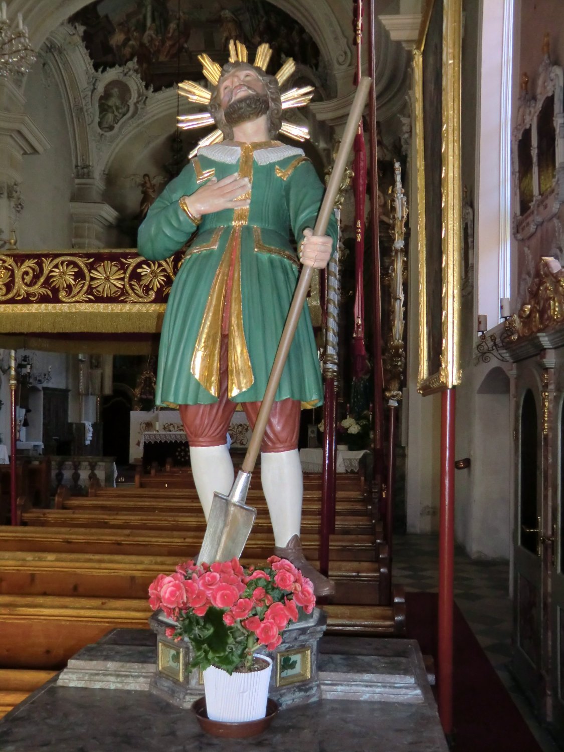 Jodokus-Statue in der Pfarrkirche in St. Jodok am Brenner