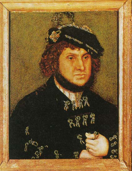 Lucas Cranach der Ältere</a>: Portrait, 1509, im Originalrahmen, National Gallery in London