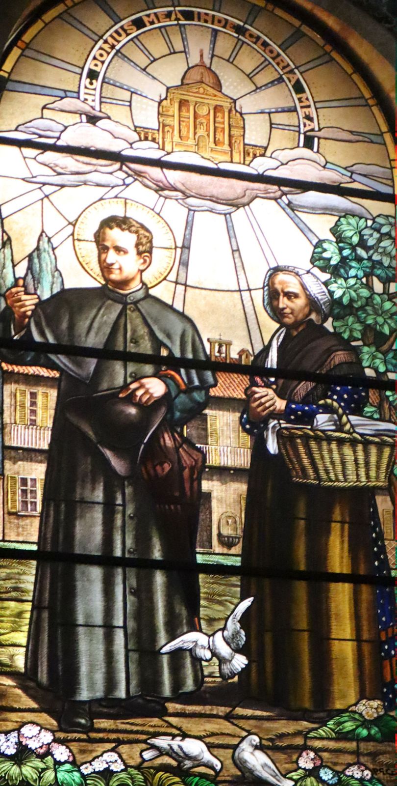 Glasfenster: Johannes und seine Mutter Margaretha Occhiena, in der Basilika Santa Maria Ausiliatrice in Turin