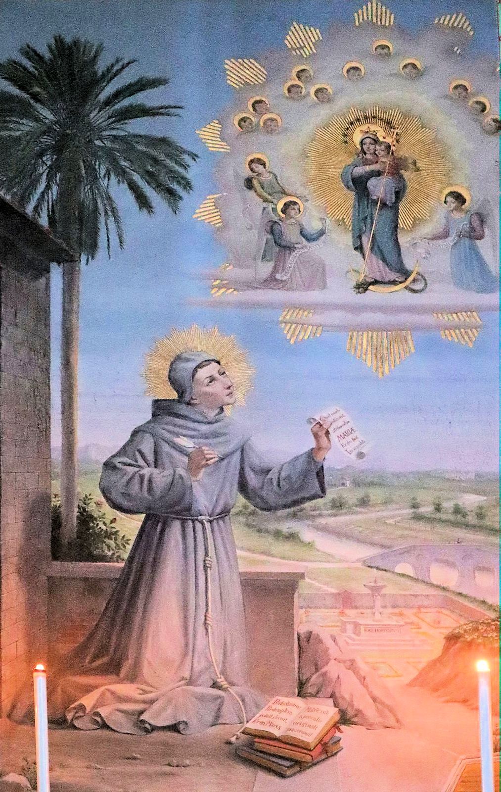 Bild: Johannes als Verehrer der unbefleckten Empfängnis der Maria, in der Kathedrale in Nola