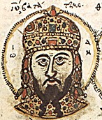 Miniatur aus der Handschrift des Zonaras in Modena: Johannes III., 15. Jahrhundert, in der Biblioteca Estense Universitaria in Modena in Italien