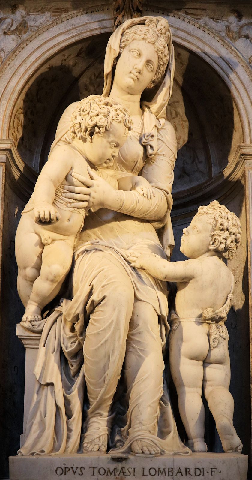 Tommaso Lombardi: Johannes vor Maria mit dem Jesuskind, 1571, in der Kirche San Sebastiano in Venedig