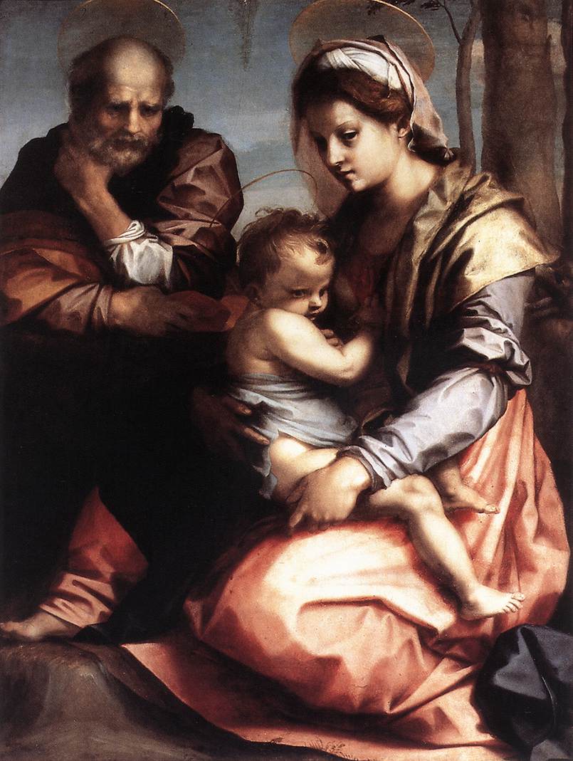 Andrea del Sarto: Die Heilige Familie mit Joseph, Maria und dem Jesuskind, um 1528, in der Galleria Nazionale d'Arte Antica in Rom