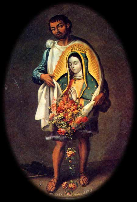 José de Ibarra: Juan Diego mit dem Bild der Jungfrau von Guadelupe und den Rosen in seinem Mantel, 1743