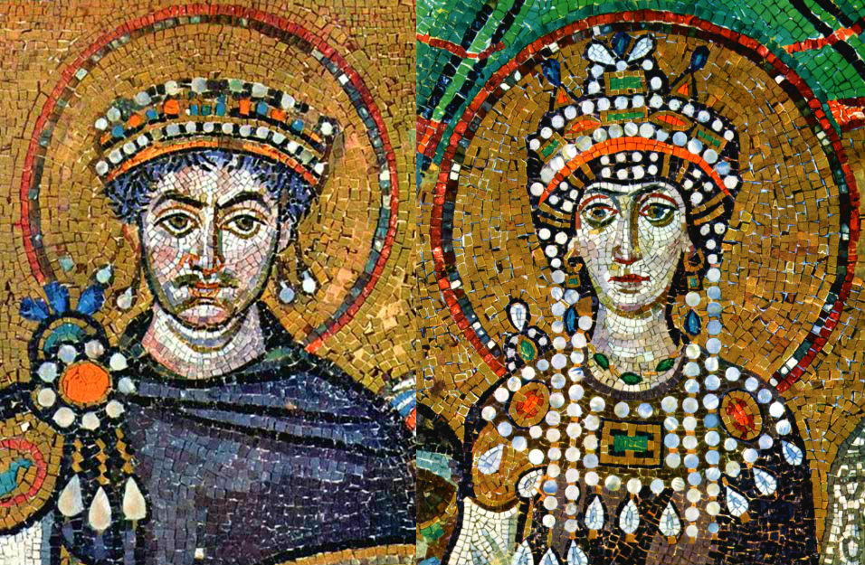 Mosaik: Justinian und Theodora