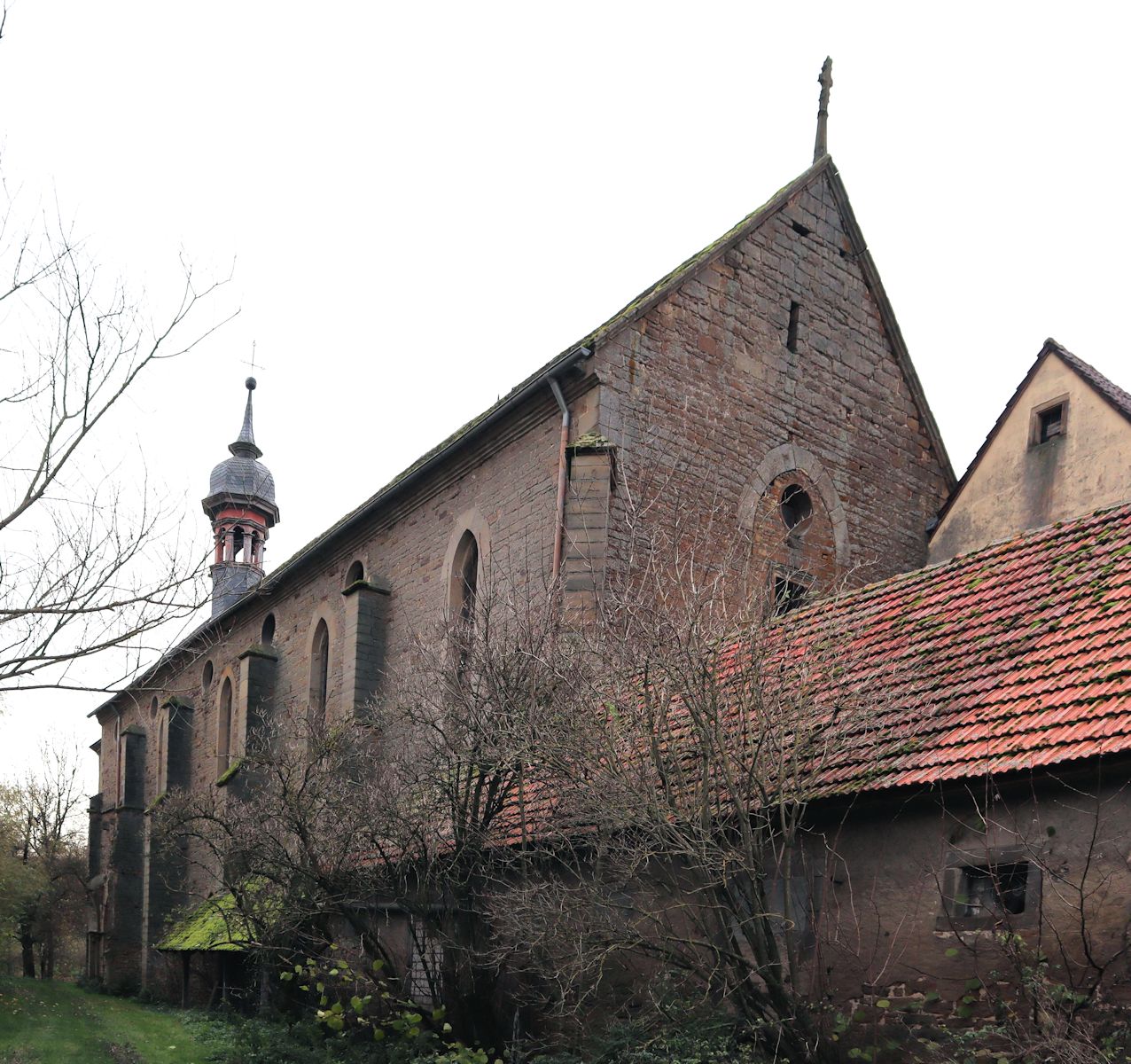 Klosterkirche Heiligenthal, heute Teil eines Bauernhofes in Privatbesitz