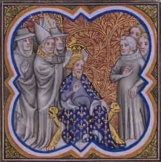 Grandes Chroniques de France, 14. Jahrhundert: Karls Kaiserkrönung, Biblothèque nationale de France in Paris