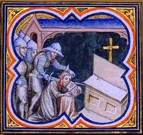 Grandes Chroniques de France, 14. Jahrhundert: Der Mord an Karl, in der Bibliothèque Nationale de France in Paris