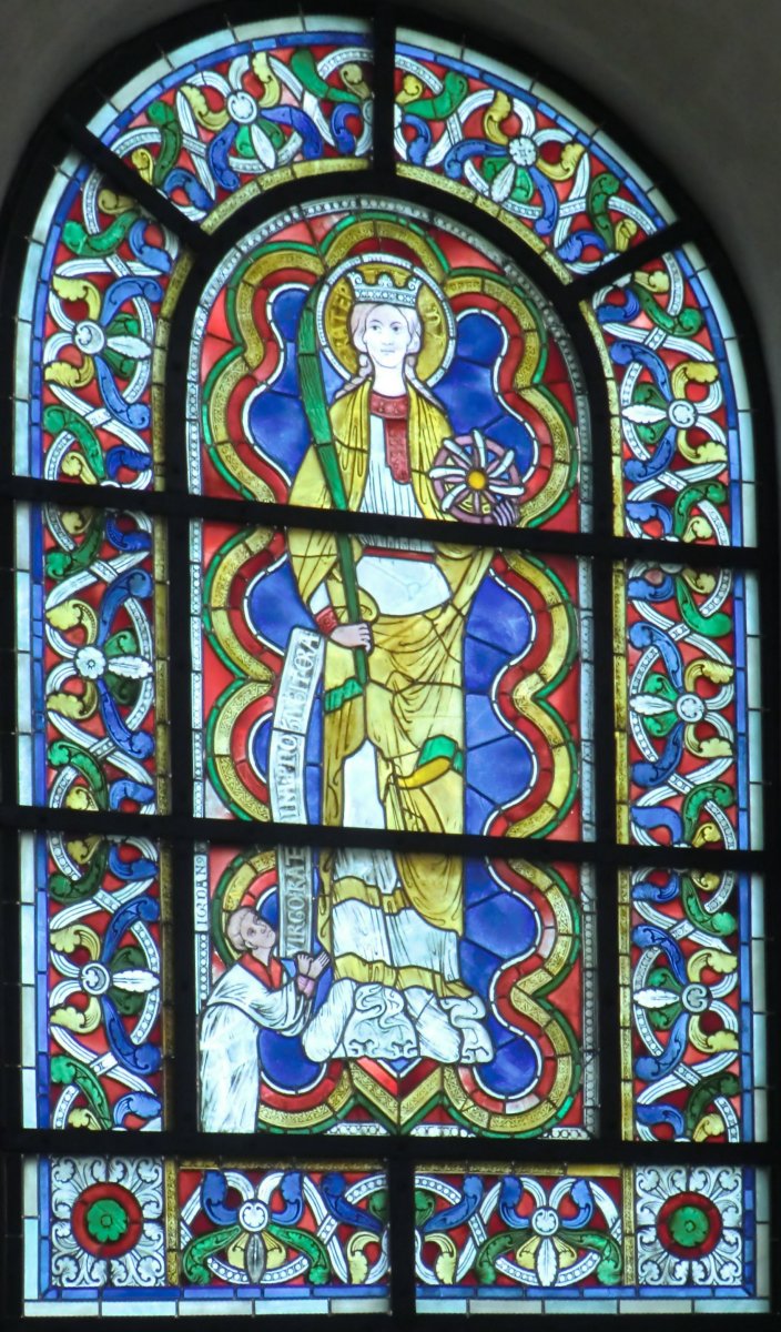 Glasfenster, um 1225, in der Kirche St. Kunibert in Köln
