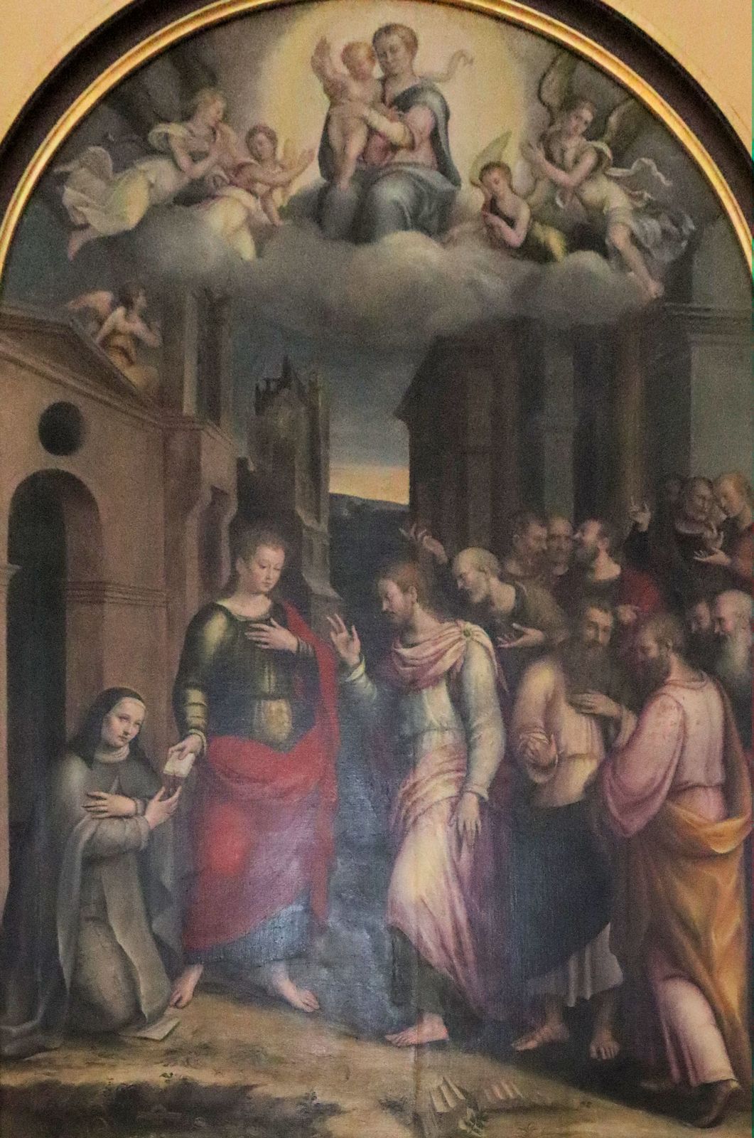 Francesco Longhi: Christus und die Apostel präsentieren Klara die Ordensregel, Bild, 1609, in der Konkathedrale di Santa Maria Assunta in Cervia bei Ravenna