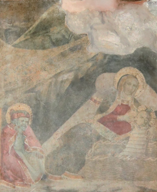 Fresko neben der Grotte im Kloster bei Grecchio