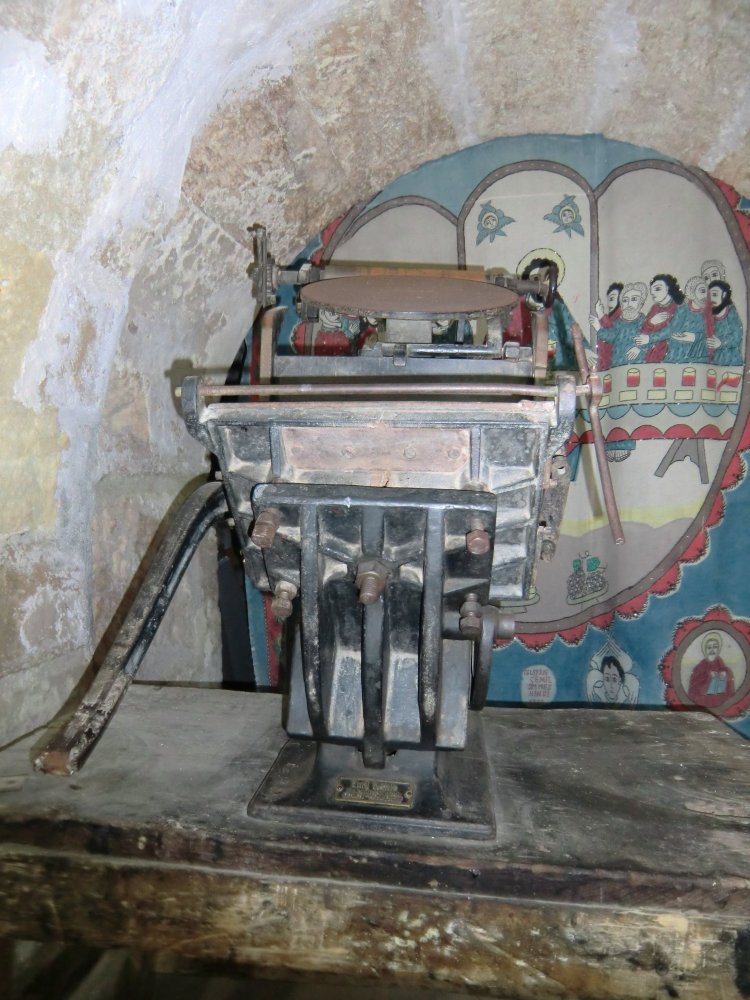 Die älteste Druckerpresse der Gegend, in der Marienkirche