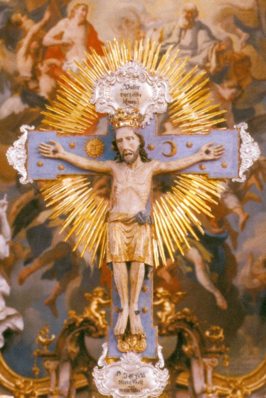 Gnadenkreuz, wohl unter Konrad gefertigt, um 1220, in der Klosterkirche in Ottobeuren