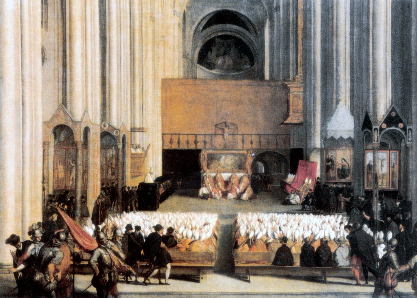 Konzilsversammlung im Dom in Trient, 1563