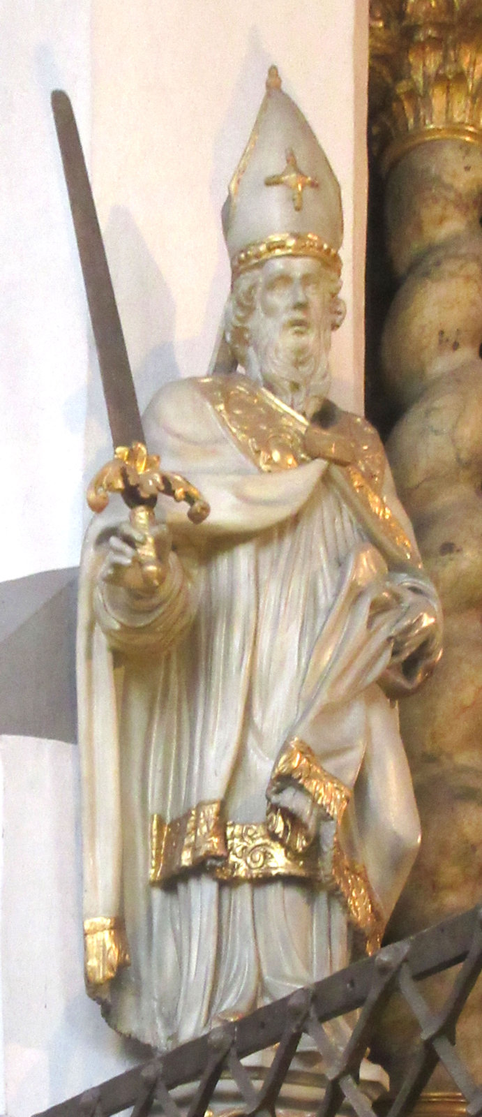 Statue, 17. Jahrhundert, in der Stiftskirche St. Lambertus in Düsseldorf