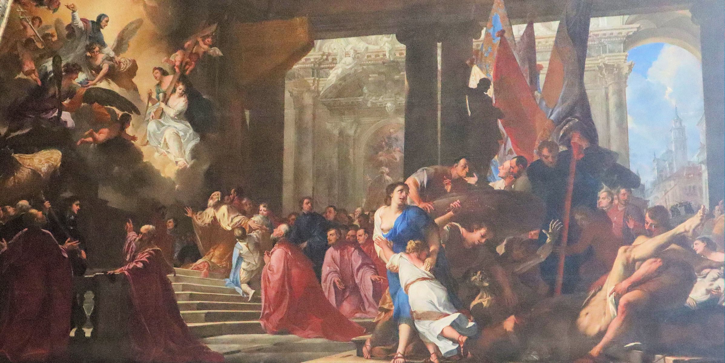 Antonio Bellucci: Laurentius betet für die Beendigung der Pest-Epidemie, um 1691, in der Kirche San Pietro di Castello in Venedig