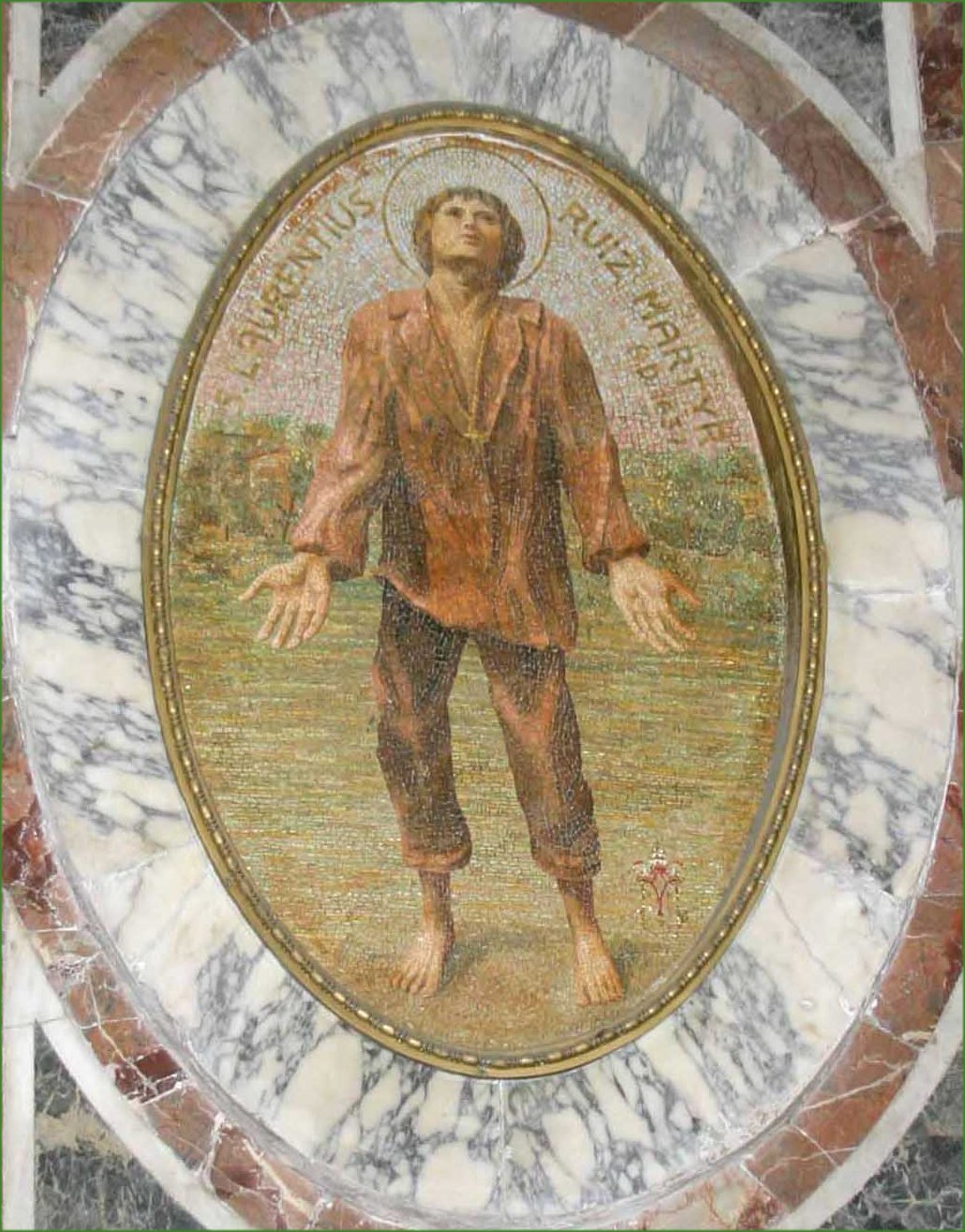 Mosaik: Laurentius Ruiz, in der Kapelle der Kreuzigung des Petrus im Petersdom im Vatikan
