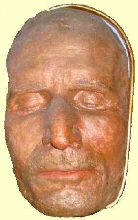 Totenmaske, aufbewahrt im Kloster S. Bonaventura auf dem Palatin in Rom