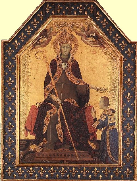 Simone Martini: Ludwig krönt seinen Bruder Robert von Anjou zum König von Neapel, um 1317, National-Museum von Capodimonte in Neapel
