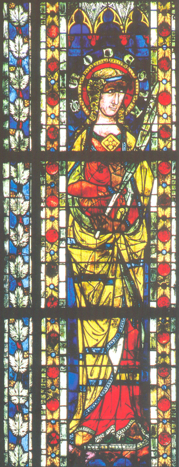 Glasfenster, um 1270, im Münster in Straßburg
