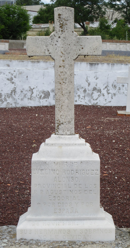 Avelino Rodríguez Alonsos Grabstein auf dem Märtyrerfriedhof Paracuellos del Jamara