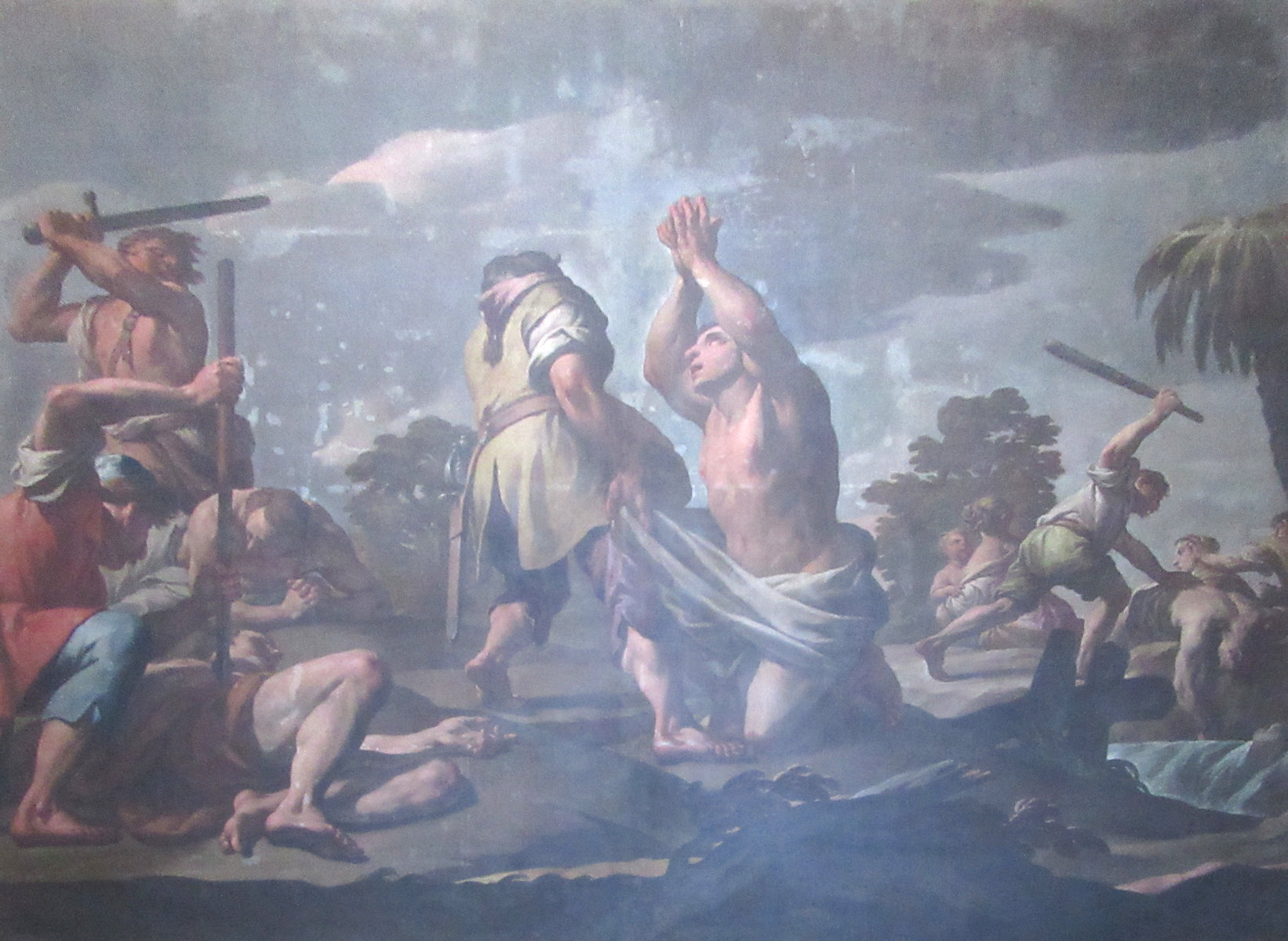 Francesco Trevisani: „Taufe durch Blut”, 1740, im Innenhof der Kirche Santa Maria degli Angeli e dei Martiri in Rom