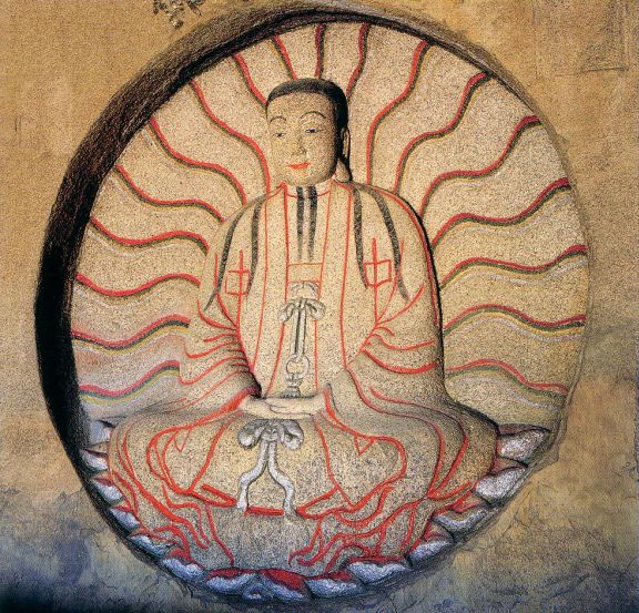 Mani als 'Buddha des Lichts' im Tempel von Fuzhou in China