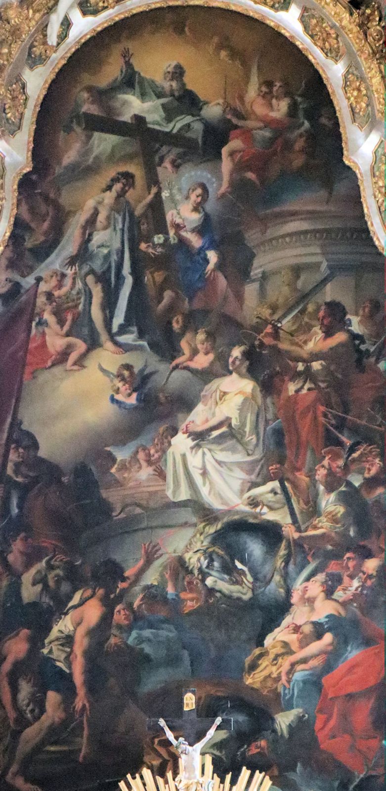 Cosmas Damian Asam: Bild am Hochaltar der Klosterkirche in Osterhofen in Niederbayern