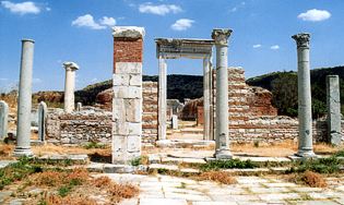 Reste der Marienkirche in Ephesus