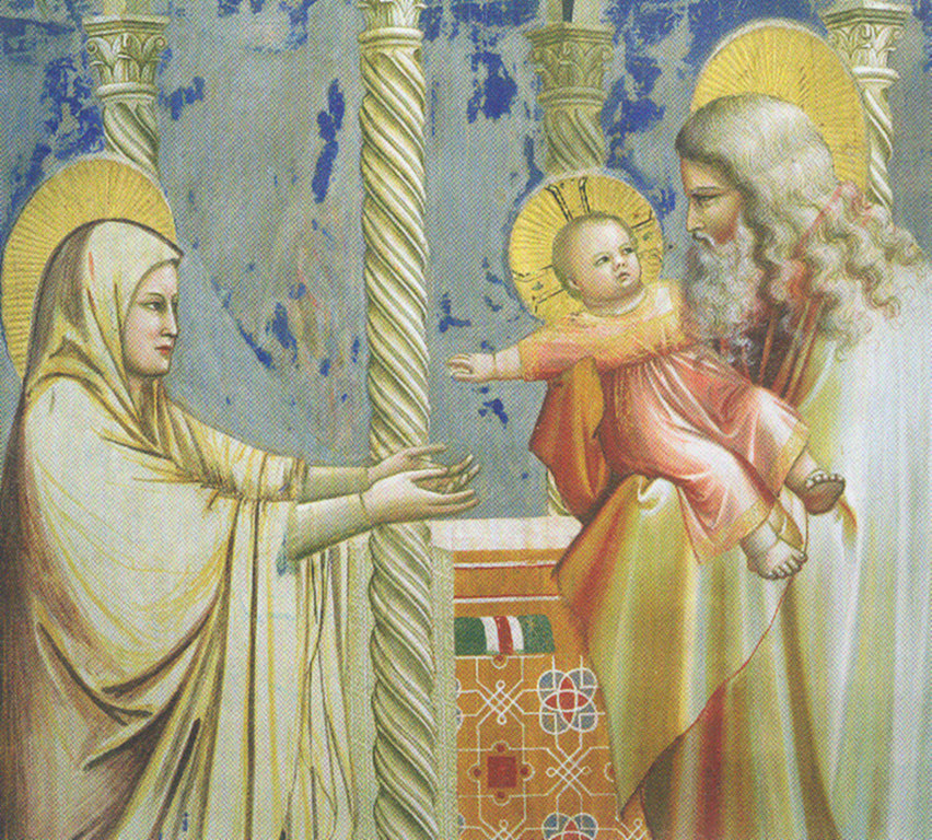 Giotto: Darbringung Jesu im Tempel mit Maria und Simeon, in der Capella Scrovegni in Padua