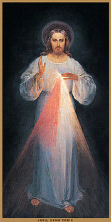 Eugeniusz Kazimirowski: der barmherzige Jesus, gemalt 1934 nach Maria Faustynas Visionen