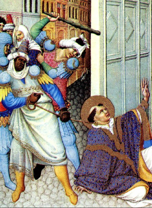 Limburg-Brüder: Das Martyrium des Markus, 1413 - 1416, Buchillustrationen für Karl I. von Savoyen, Les Très Riches Heures du Duc de Berry