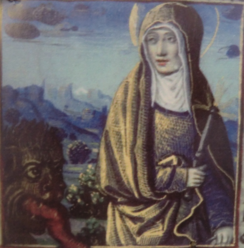 Buchmalerei: Martha segnet Tarasque, 1510