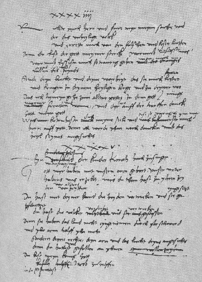 Manuskriptseite aus Luthers Bibelübersetzung: Psalm 45