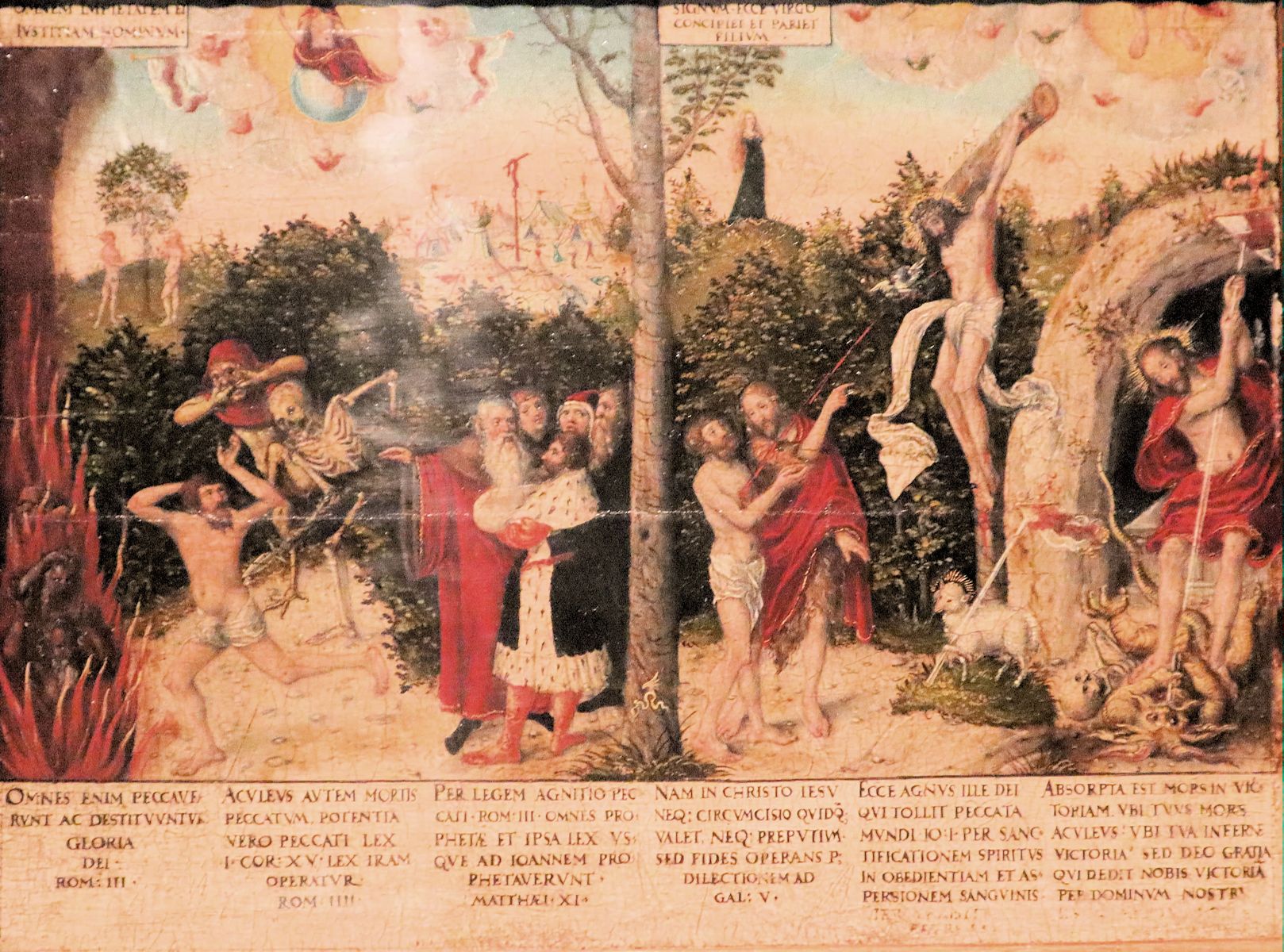 Lukas Cranach derJüngere: Gesetz und Gnade, 1551, im Lutherhaus in Wittenberg