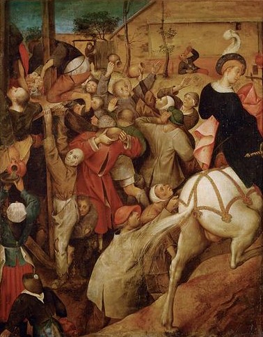 Kopie nach: Pieter Bruegel d. Ä., zugeschrieben an Pieter Brueghel d. J. (?): Fest des Heiligen Martin, um 1585, im Kunsthistorischen Museum in Wien