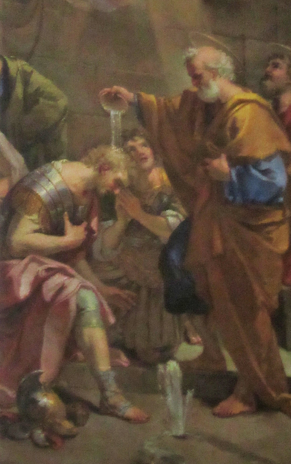 Giuseppe Passeri: Petrus tauft Martinianus und Processus (Kopie) (Ausschnitt), 1711, in der Taufkapelle im Petersdom in Rom