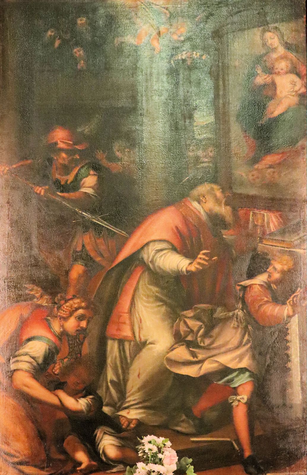 Agostino und Gio Battista Montanari: Matthäus' Martyrium, Altarbild, 1605, in der Kirche San Siro in Genua