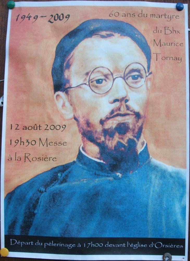 Plakat zur Messe und Wallfahrt anlässlich des 60. Todestages in La Rosière