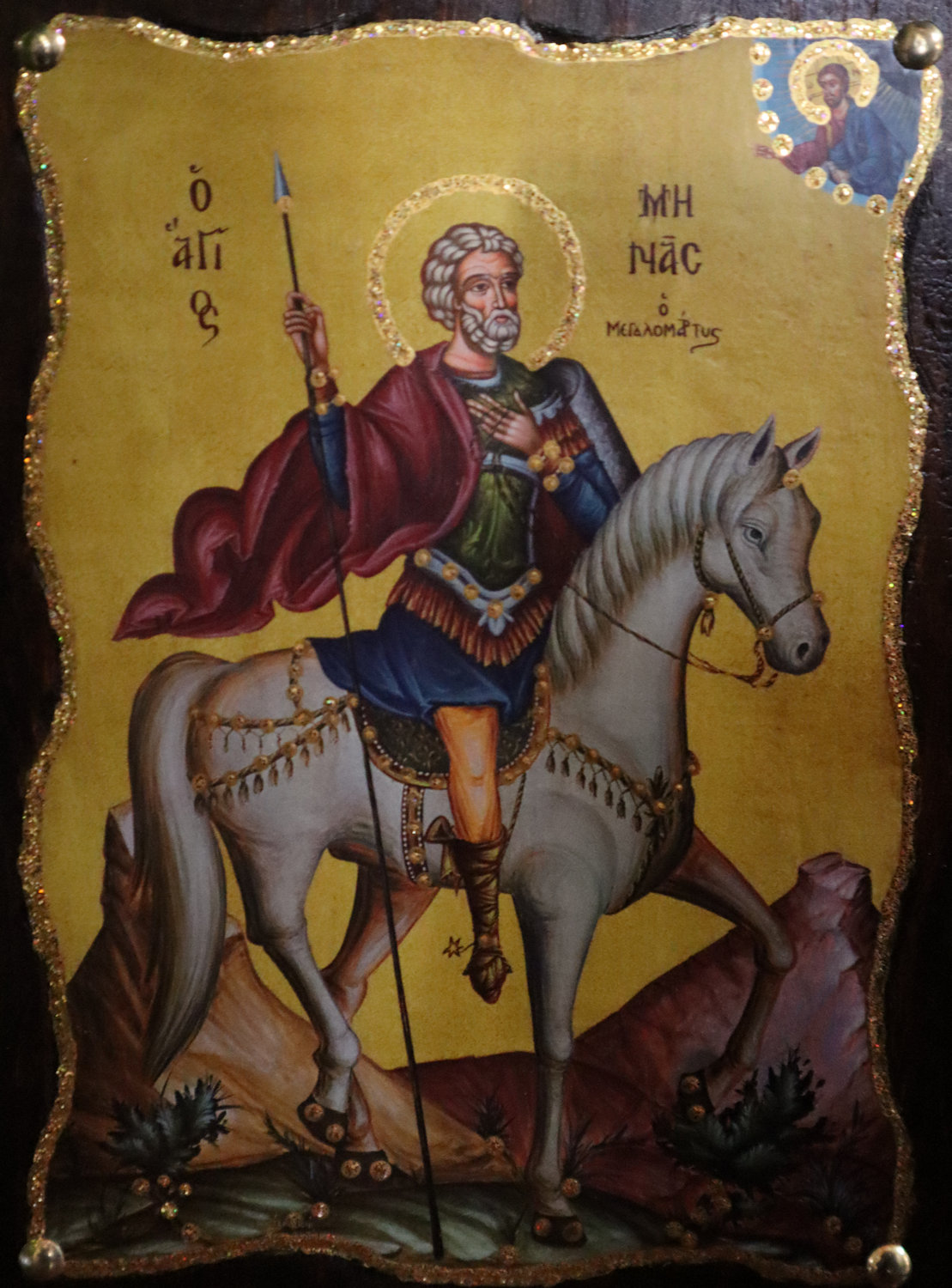 Ikone in der neuen Kathedrale in Iráklio auf Kreta, die Menas geweiht ist