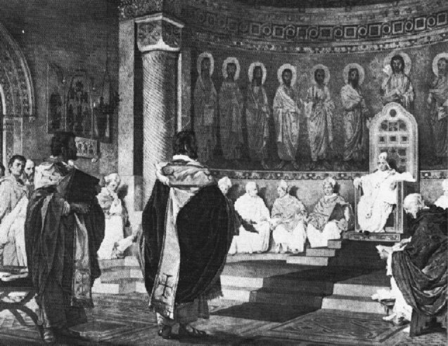 Nobili: Cyrillus und Methodius vor Papst Hadrian II.