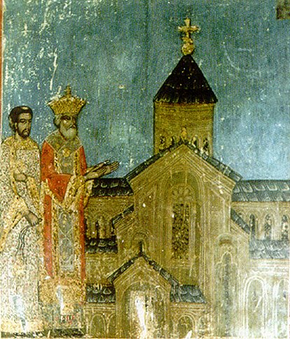 Fresko in der Svetitskhoveli-Kathedrale in Mtskheta, 17. Jahrhundert