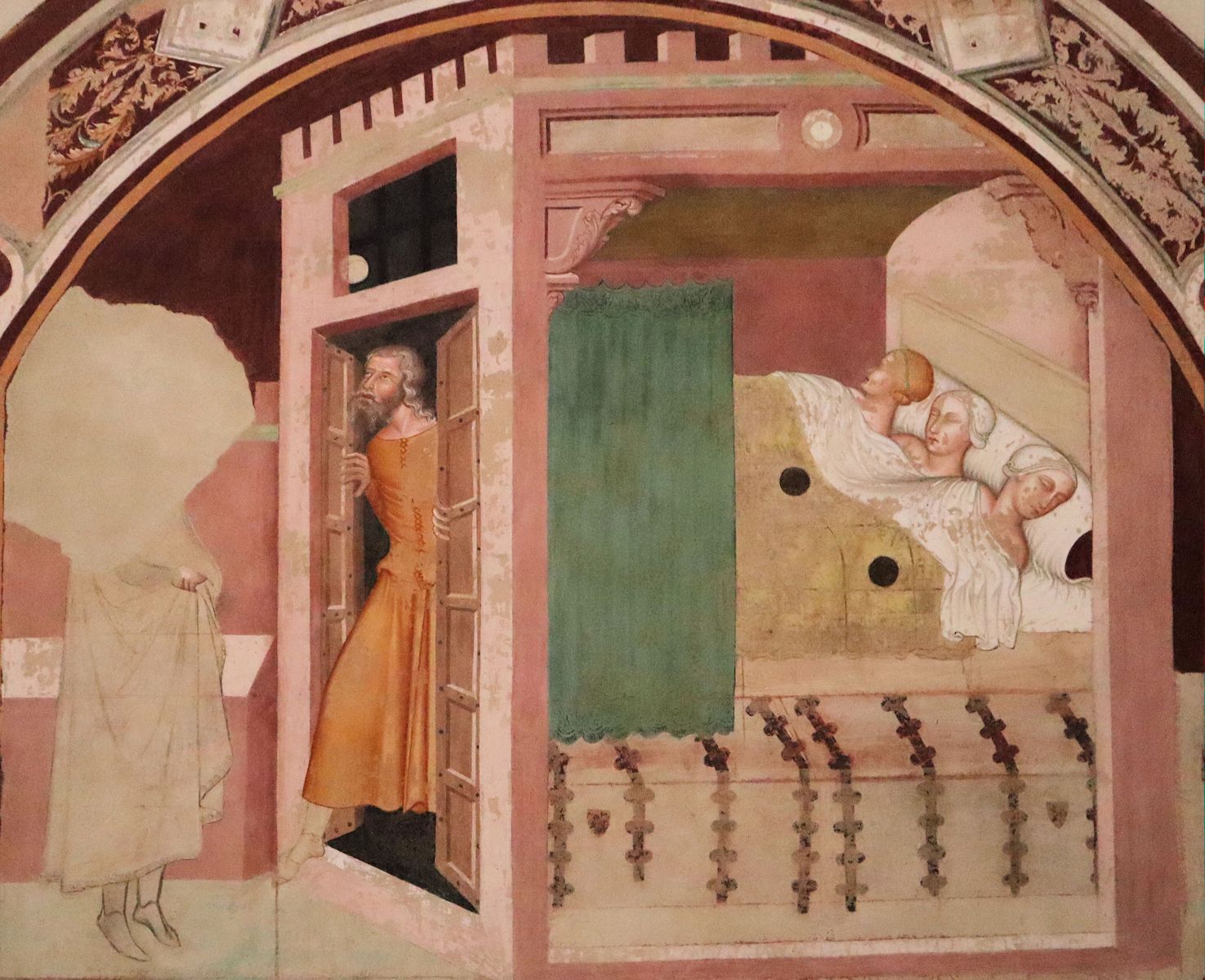 Bartolo di Fredi: Nikolaus beschenkt die drei Mädchen, um 1362, in der Klosterkirche San Lucedio in Poggibonsi
