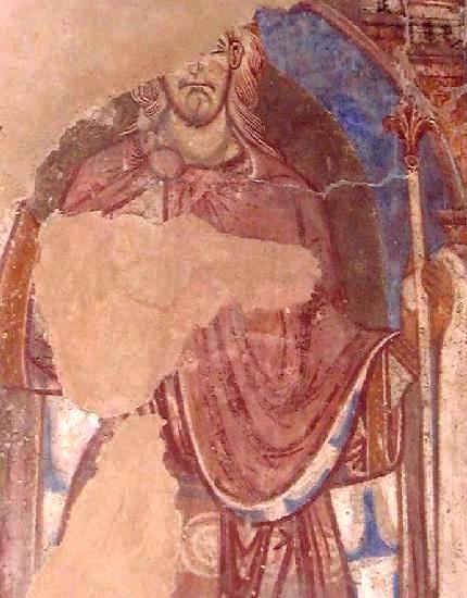Fragment eines Freskos, 12. Jahrhundert, in der Kathedrale in Durham