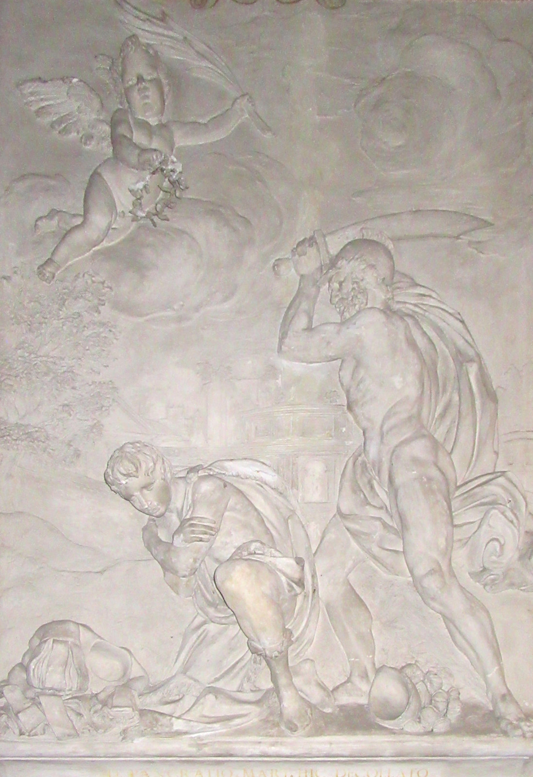 Relief: Pankratius' Martyrium, in der Kirche San Pancrazio in Rom