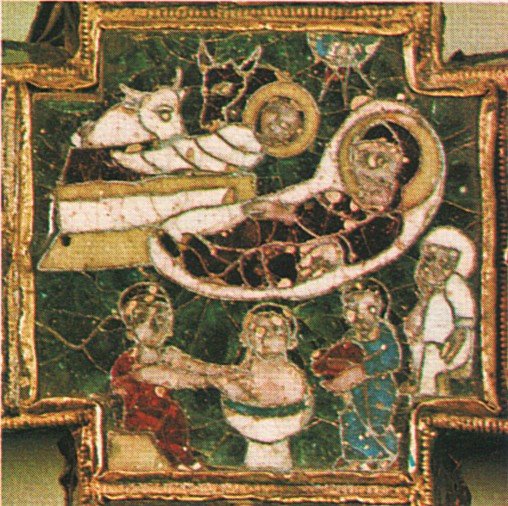 Kreuz-Reliquiar von Paschalis I., 9. Jahrhundert, in der Apostolischen Bibliothek in den Vatikanischen Museen