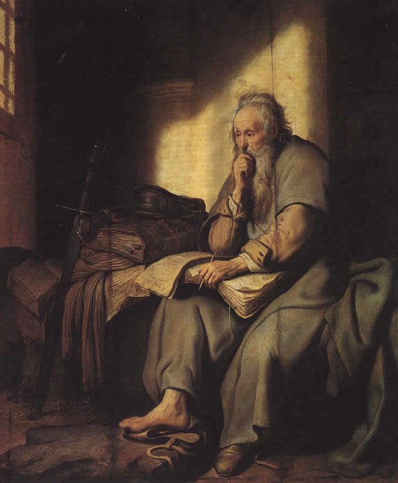 Rembrandt Harmensz van Rijn: Paulus im Gefängnis, 1627, in der Staatsgalerie in Stuttgart