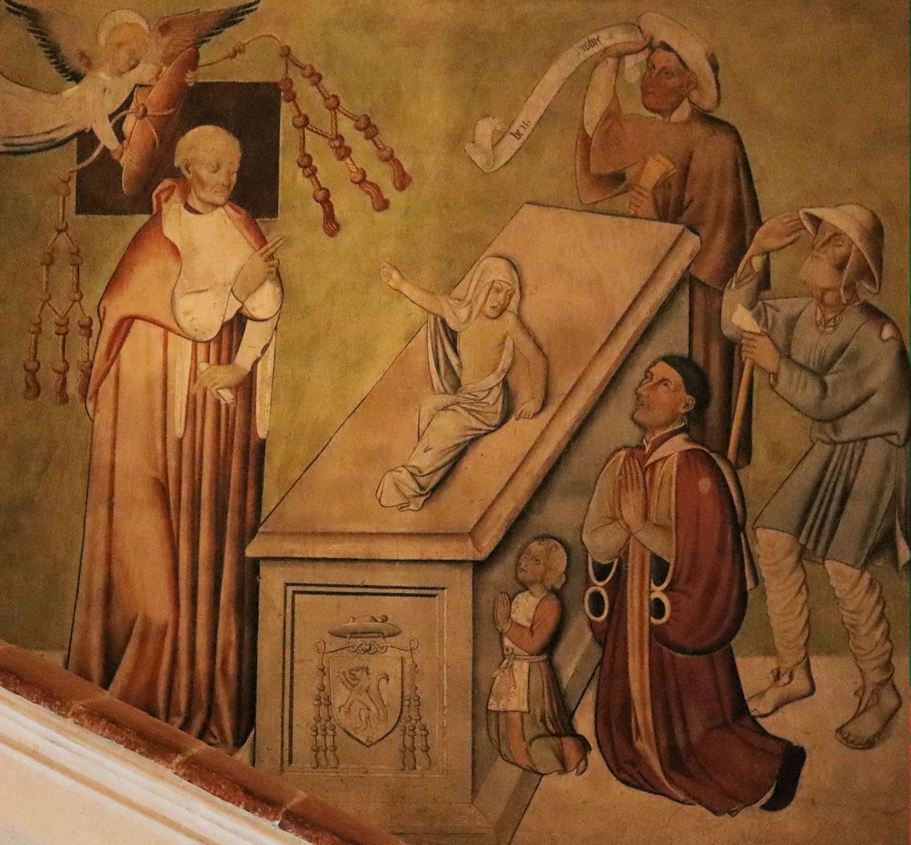 Von Petrus gewirktes Auferstehungswunder, 15. Jahrhundert, in der Kathedrale in Ivrea bei Turin